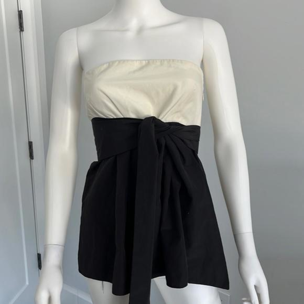 Zara strapless‎ blouse with sash